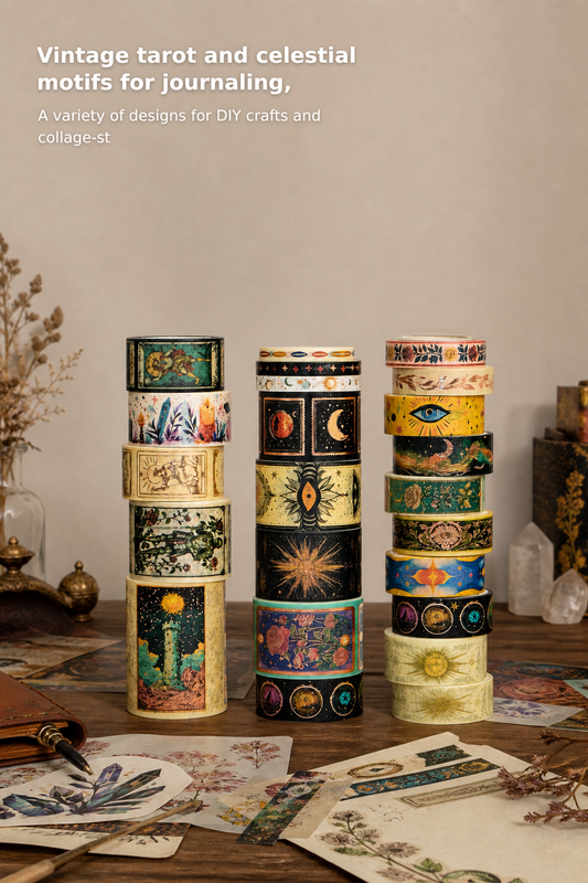 23-Roll Gold Foil Tarot Washi Tape Set